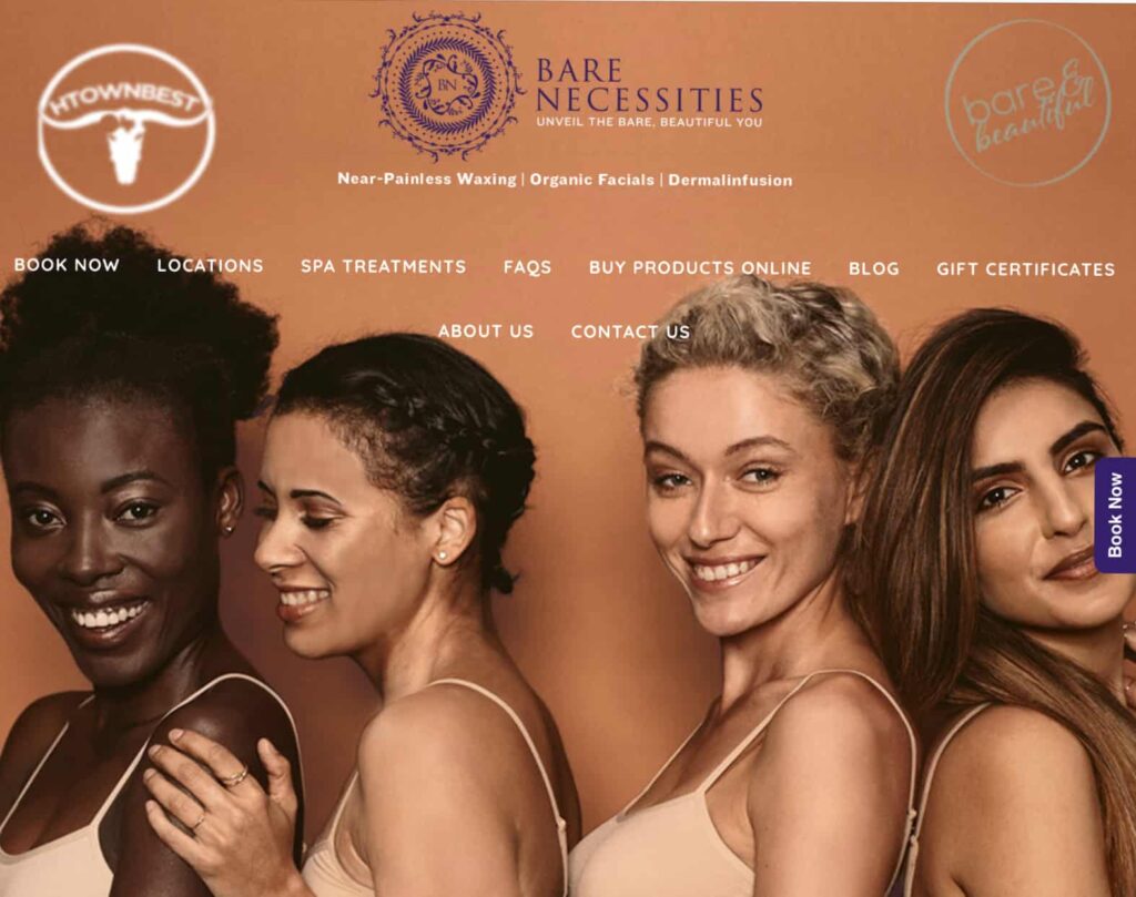 Bare Necessities Spa & Boutique Homepage