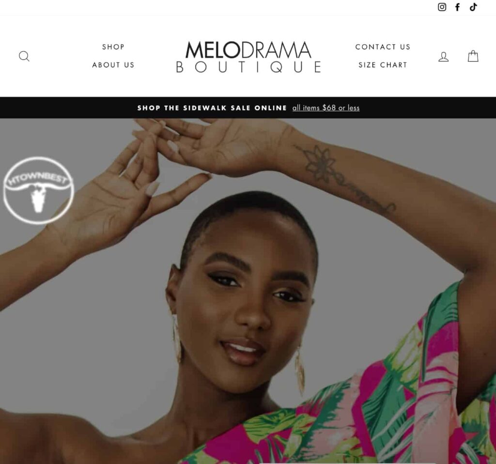 Melodrama Boutique Homepage