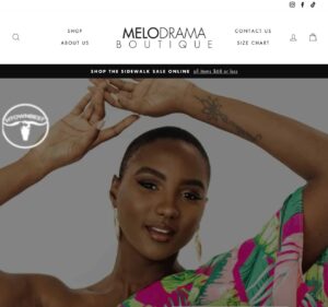 Melodrama Boutique Homepage