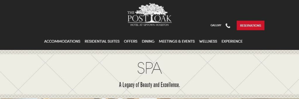 The Spa at the Post Oak Hotel's Homepage