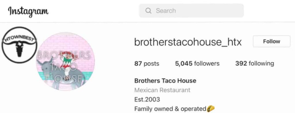 Brothers Taco House Homepage