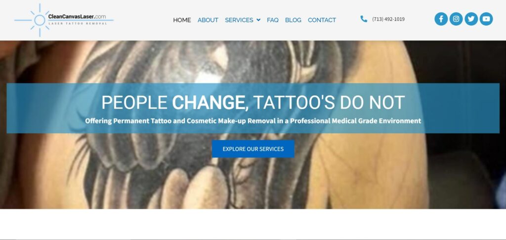 Clean Canvas Laser Homepage