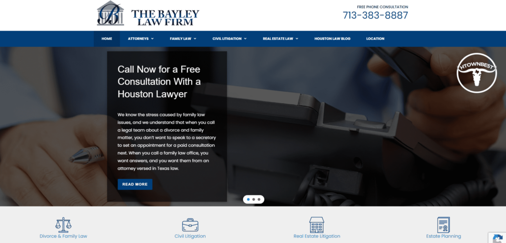 Bayley Law Firm Homepage