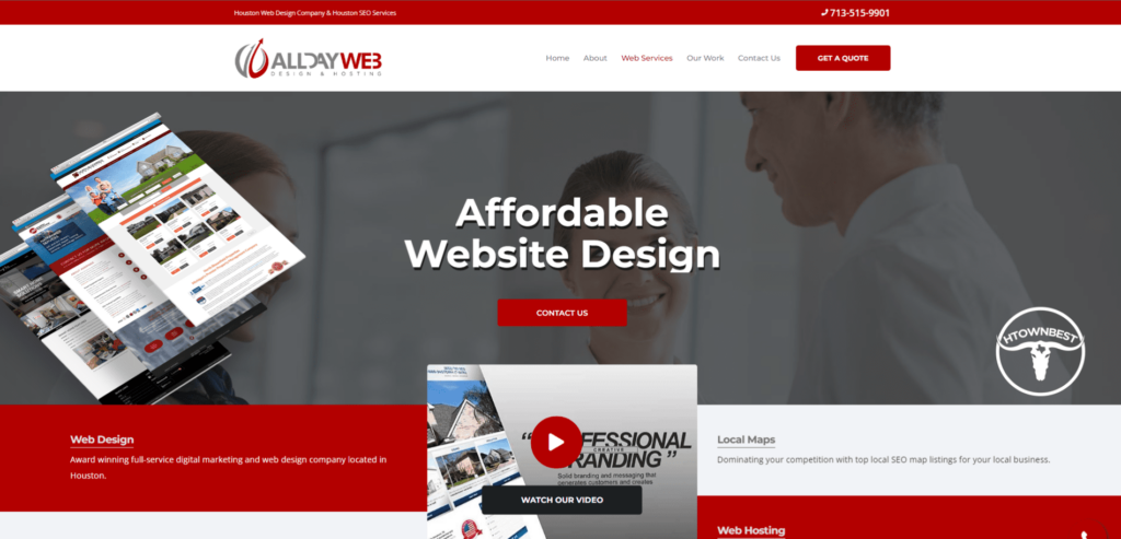All Day Web Design & Hosting Homepage