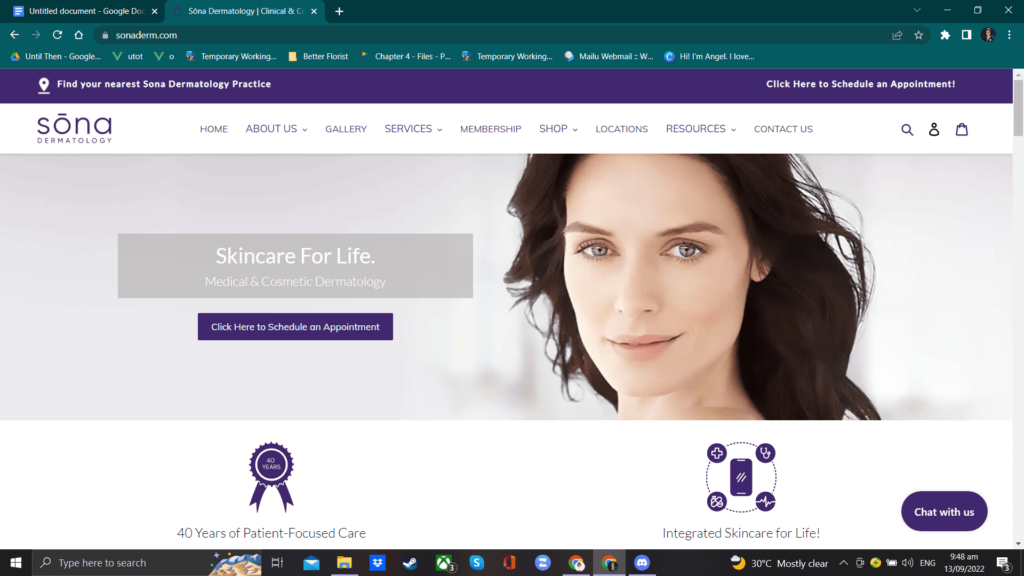 Sōna Dermatology Homepage
