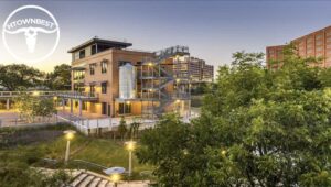 Buffalo Bayou Sunset Coffee Building