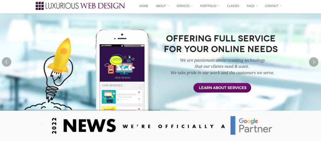 Luxurious Web Design Homepage