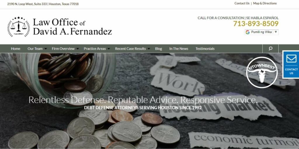 David Fernandez, Law Office PC' Homepage