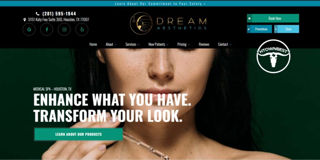 Dream Aesthetics Medspa' Homepage