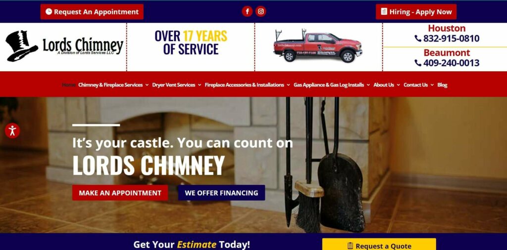Lords Chimney Homepage