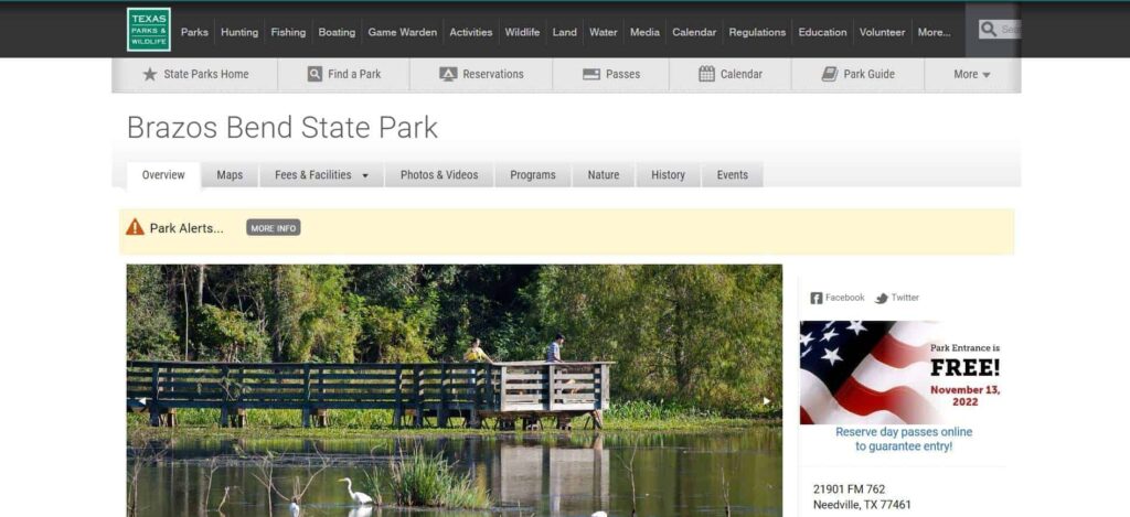 Brazos Bend State Park Homepage