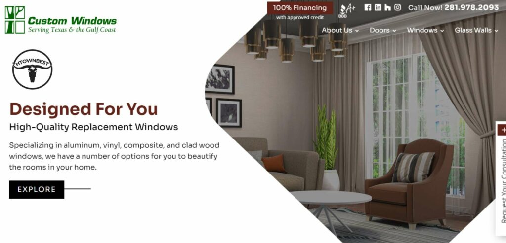 Custom Windows of Texas Homepage