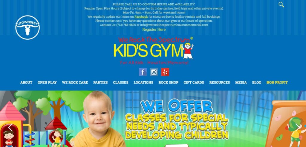 We Rock the Spectrum Kid’s Gym Homepage