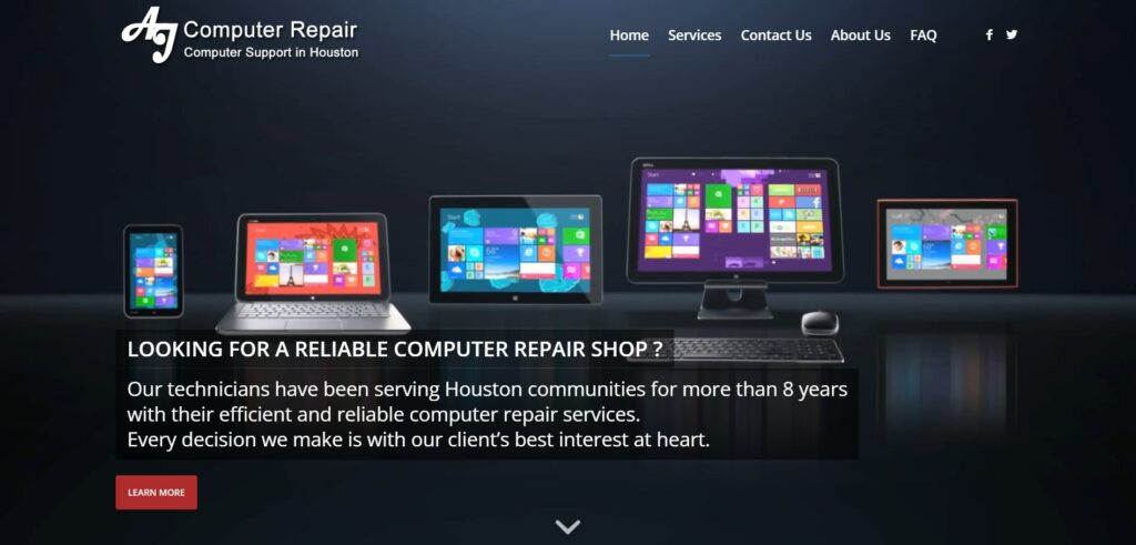 AJ Computer Repair Homepage