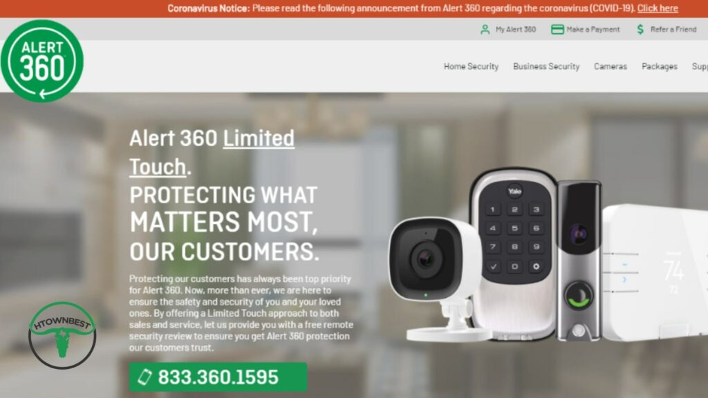 Alert 360 Home Security's Homepage