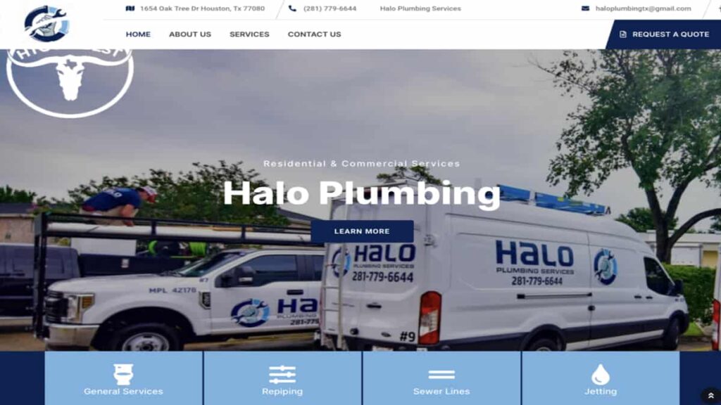 Halo Plumbing Services' Homepage