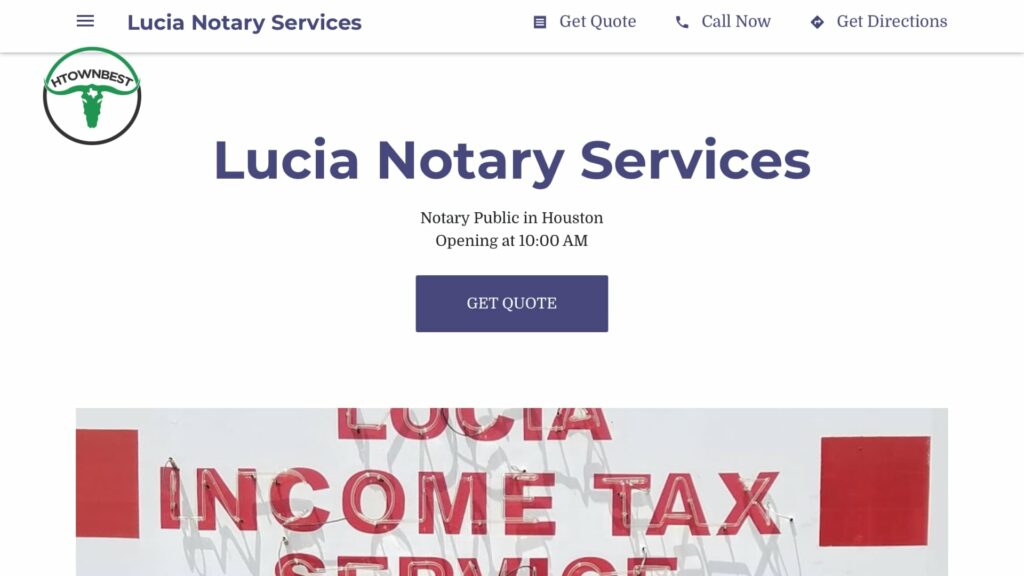 Lucia Notary Services' Homepage