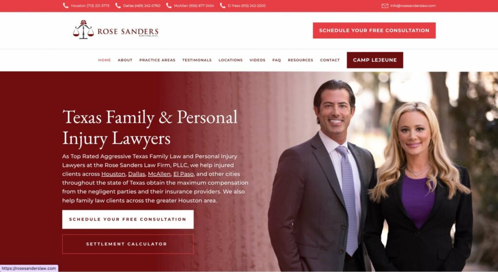 Rose Sanders Law Firm's Homepage