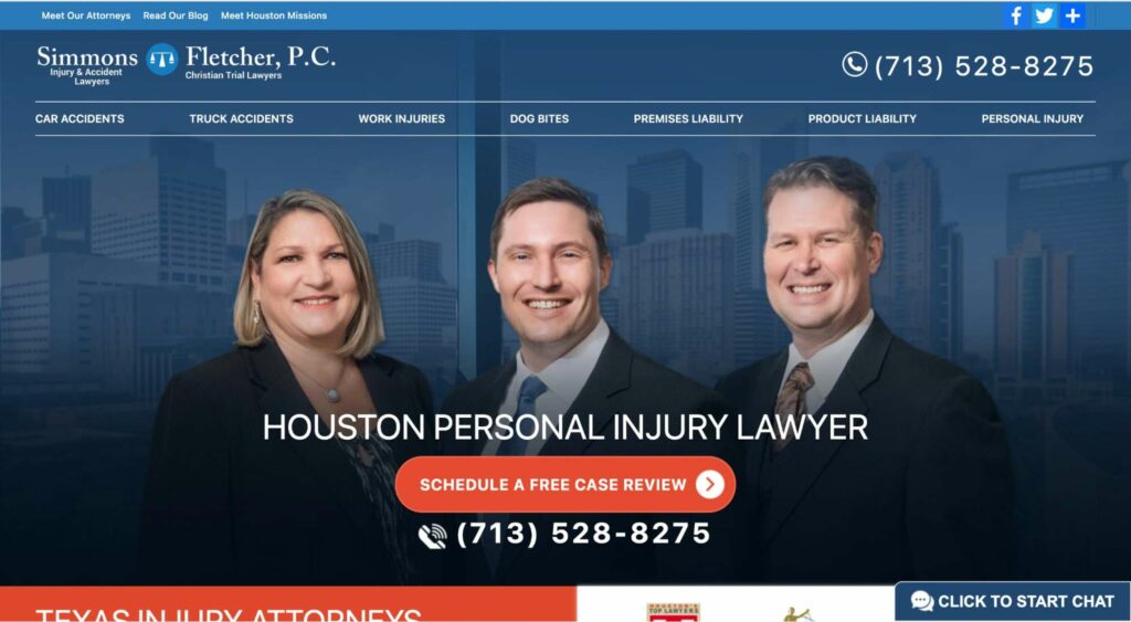 Simmons and Fletcher, P.C., Injury & Accident Lawyers' Homepage