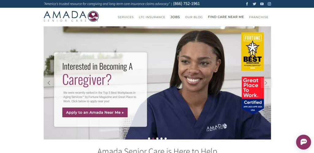 Amada Senior Care's Homepage