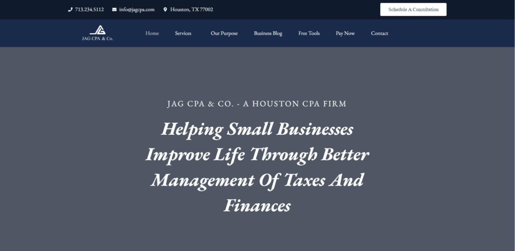 JAG CPA & Co Homepage