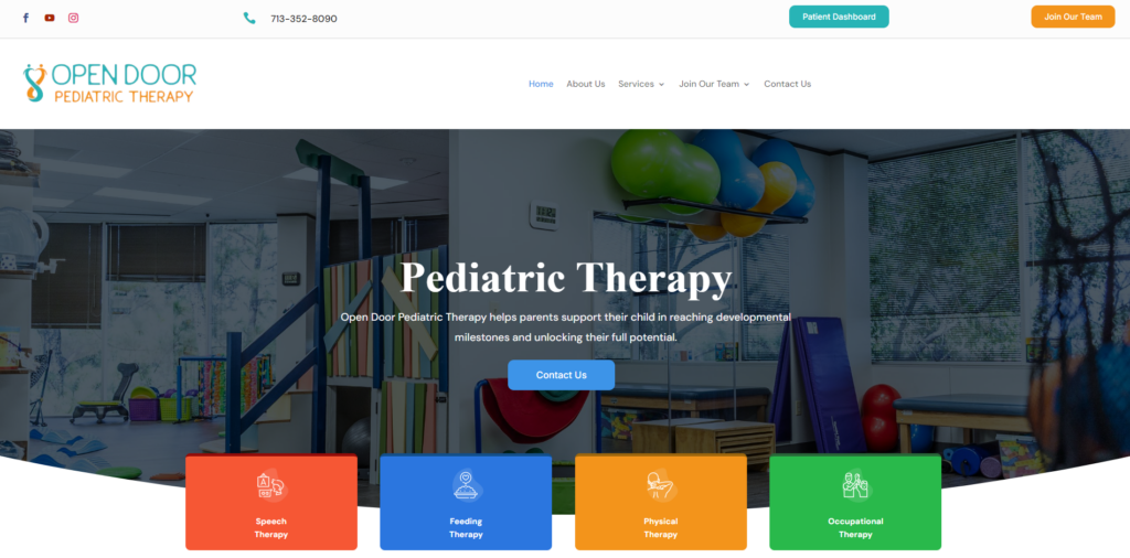 open door pediatric therapy homepage
