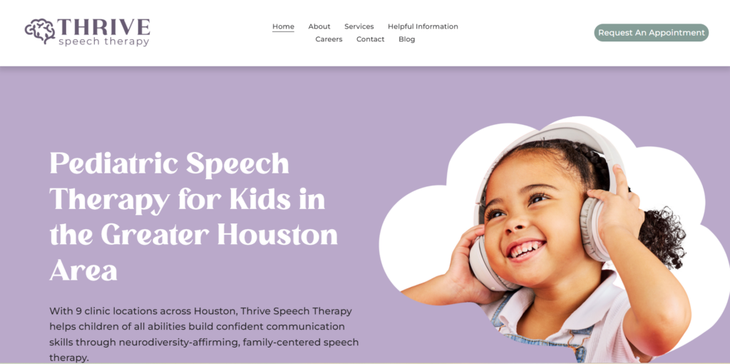 thrive speech homepage