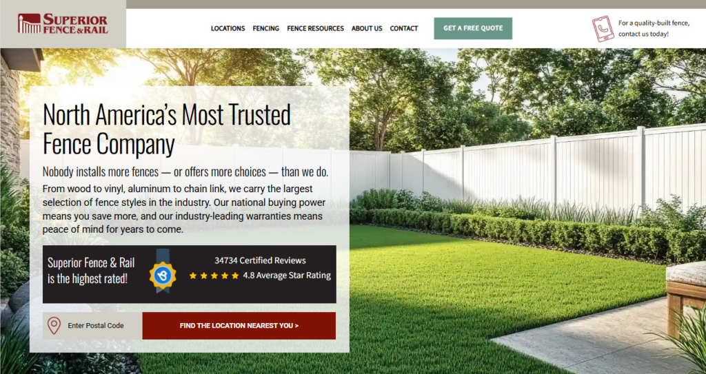 superior fence and rail homepage