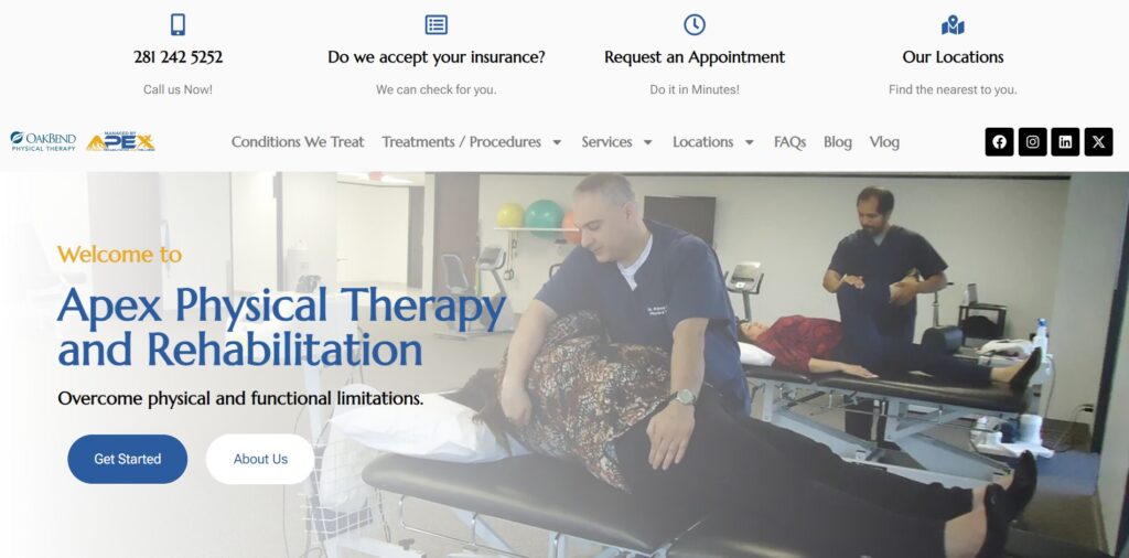 apex physical therapy and rehabilitation homepage