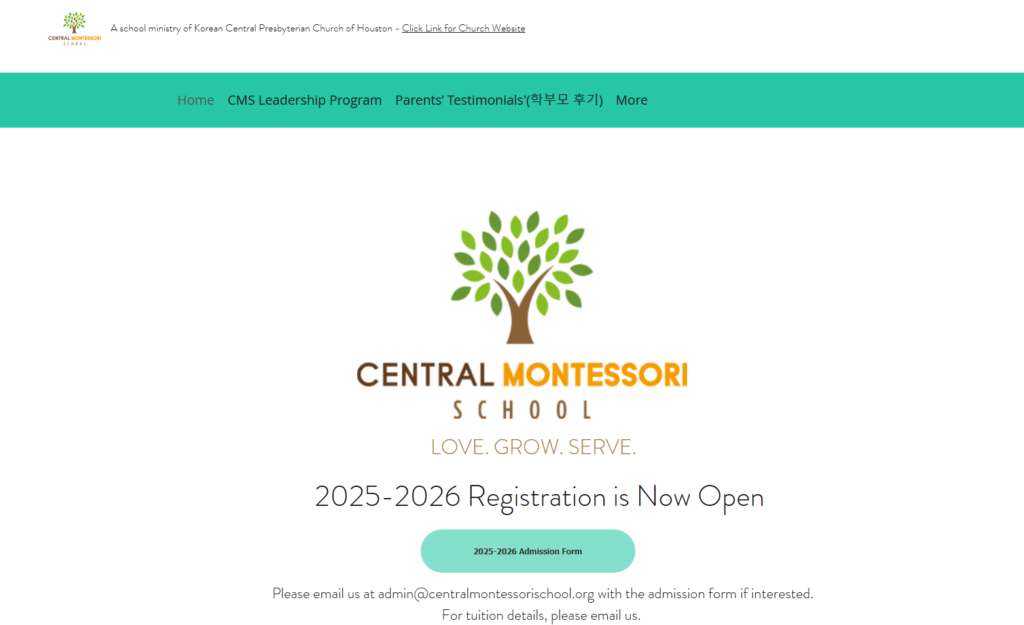 central montessori school homepage
