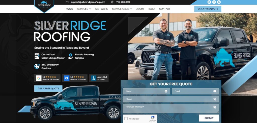 silver ridge roofing homepage