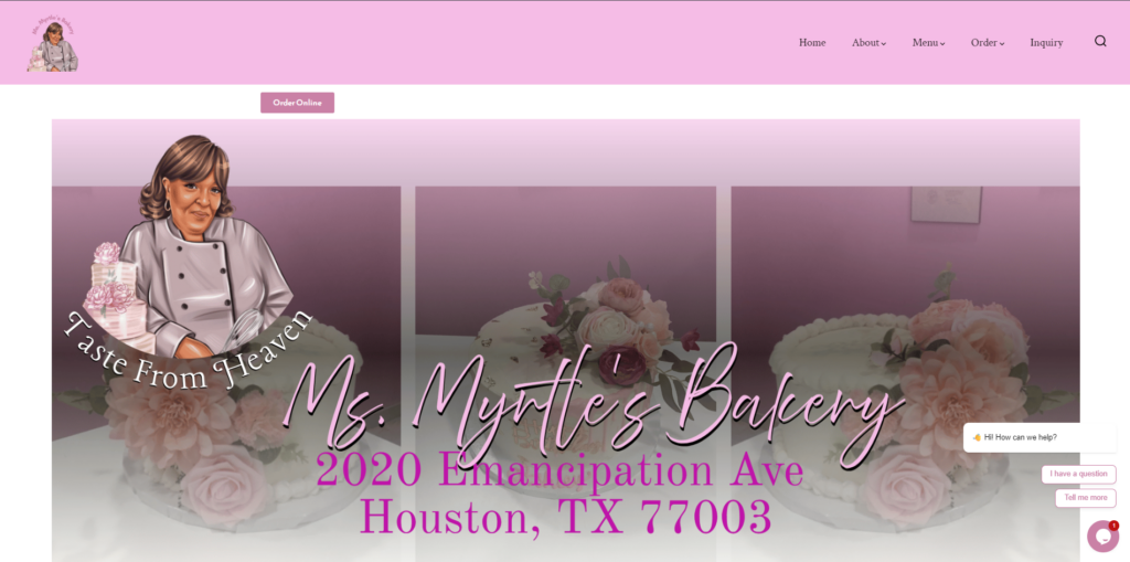 Ms. Myrtle’s Bakery homepage